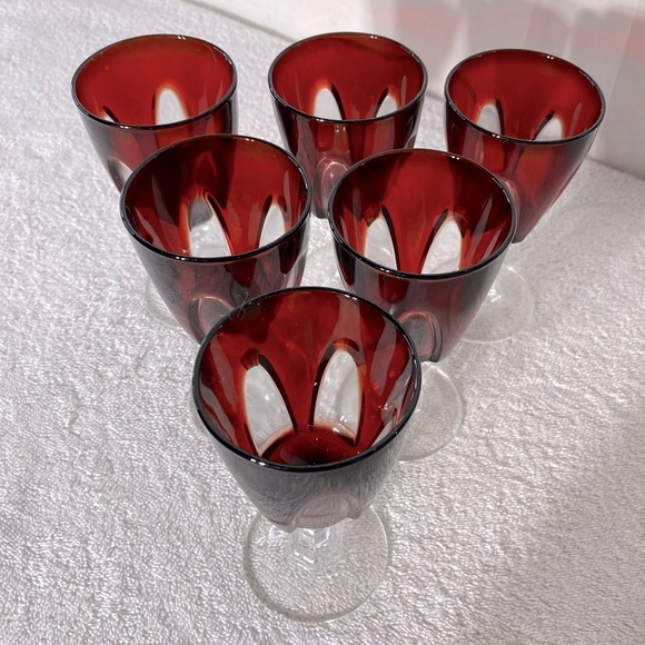 Vintage 1970’s Luminarc Arcoroc Small Gothic Red Wine Glasses x6 - Picture 3 of 11